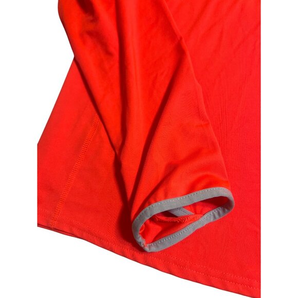 Danskin Now Bright Coral Orange Quarter Zip Pullover Top Thumb Holes Sz XXL (20) - Picture 2 of 4